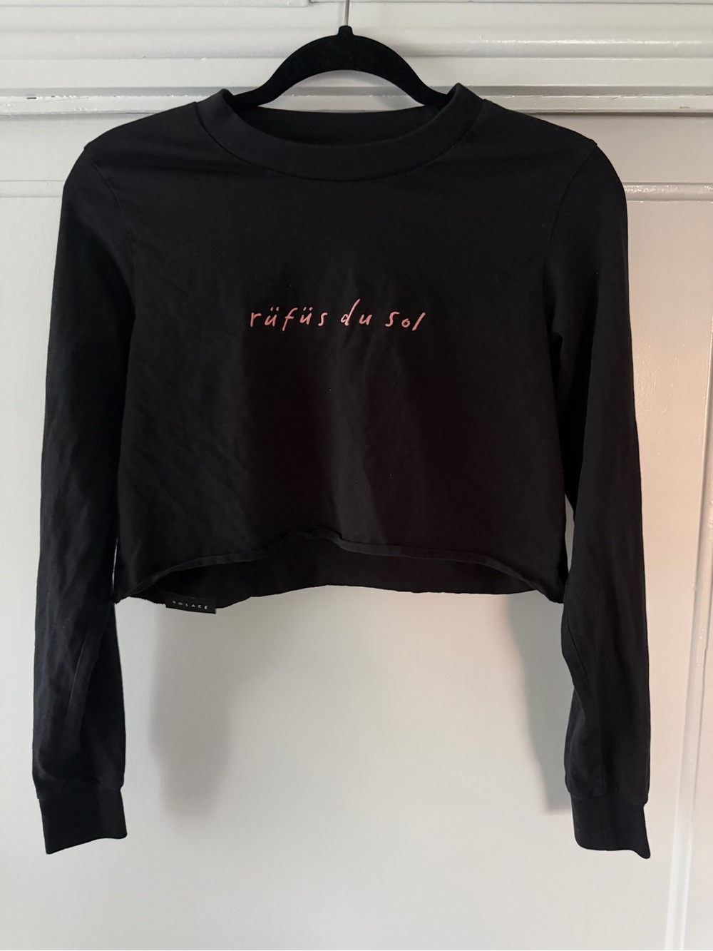Rüfüs Du Sol Black Cropped Long-Sleeve Tee